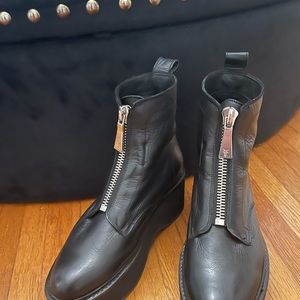 Frye leather zipper boots